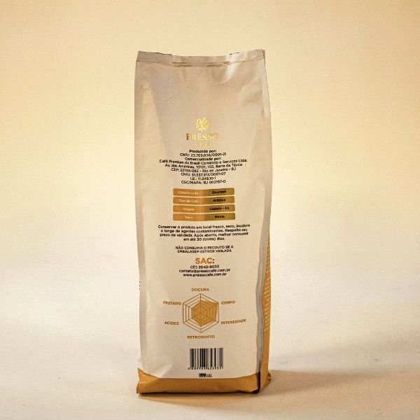 CAFÉ PRESSO PREMIUM GOURMET EM GRAOS 1KG (TORRA MÉDIA/ESCURA) - Imagem 4